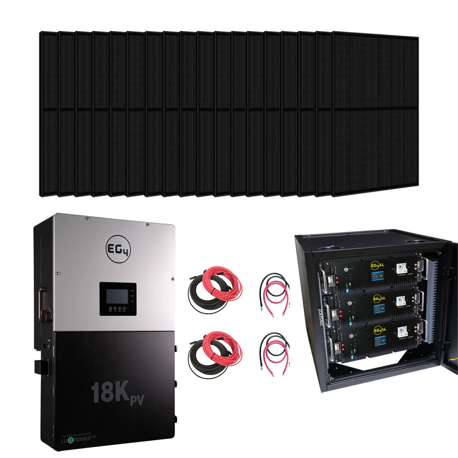 EG4 Hybrid Kit | 18kPV + Server Rack Batteries [KIT-E0006] - Signature ...